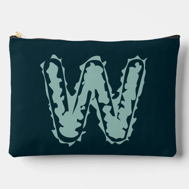 Bolsito Accesorio Grande Monograma espeluznante verde en azul profundo (Anverso)