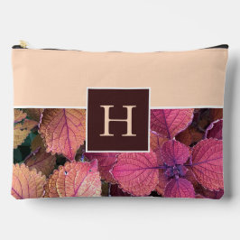 Bolsito Accesorio Grande Monograma hojas de crema de borgoña