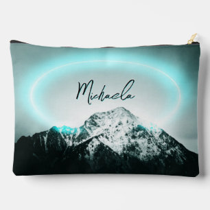 Bolsito Accesorio Grande Monograma misterioso de neón azul de montaña nevad
