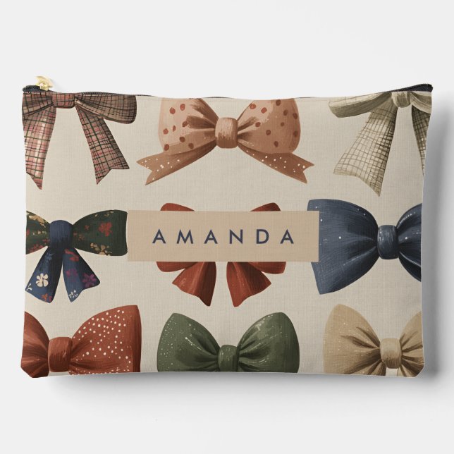 Bolsito Accesorio Grande Monograma Patrón de reverso retro personalizado (Anverso)