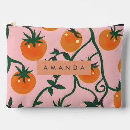 Bolsito Accesorio Grande Monograma Patrón de vino de tomate retro personali