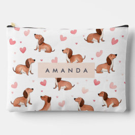Bolsito Accesorio Grande Monograma Perro Cute Dachshund Personalizado