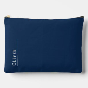 Bolsito Accesorio Grande monograma personalizado, azul marino oscuro