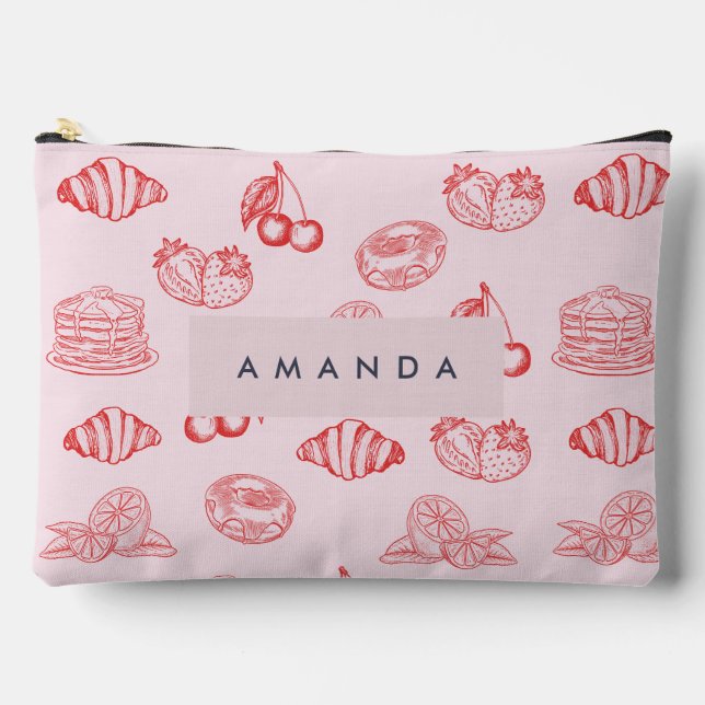 Bolsito Accesorio Grande Monograma personalizado Encantadora Fresa de Cerez (Anverso)