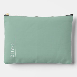 Bolsito Accesorio Grande Monograma personalizado, verde sabio moderno