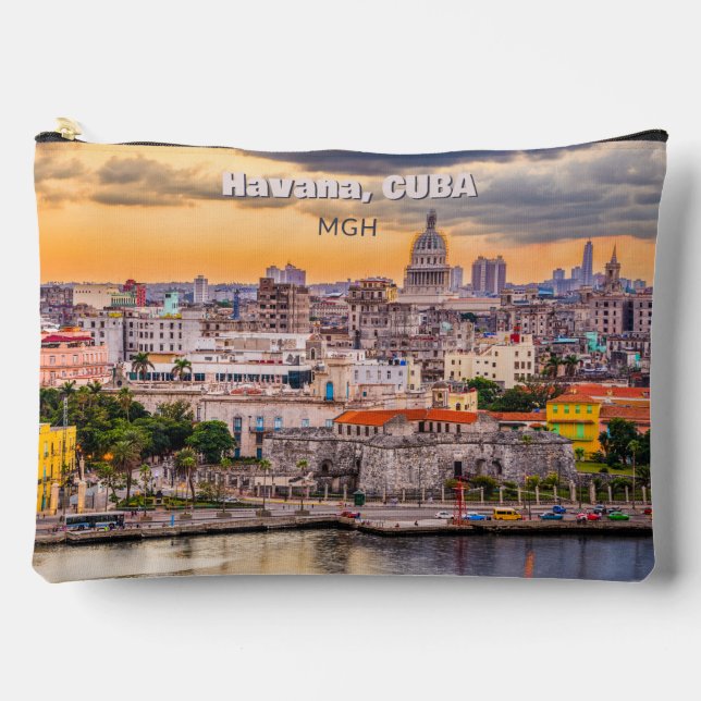 Bolsito Accesorio Grande Monograma personalizado y texto La Habana, Cuba (Anverso)