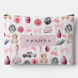 Bolsito Accesorio Grande Monograma Rubor Pink Retro Disco Coquette