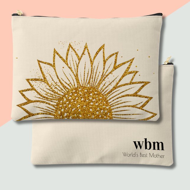 Bolsito Accesorio Grande Monogramado el día de la madre de girasol purpurin (Subido por el creador)