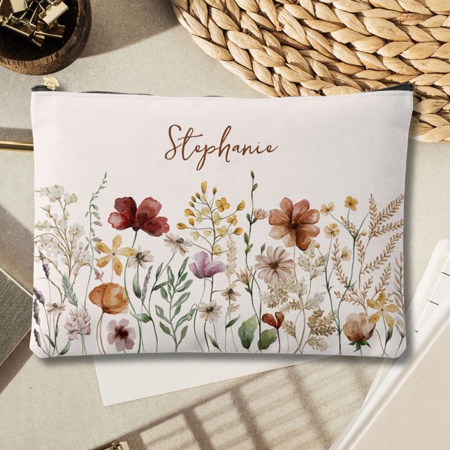 Bolsito Accesorio Grande Monogramo acuarela Bonito de flor silvestre Floral (In situ)