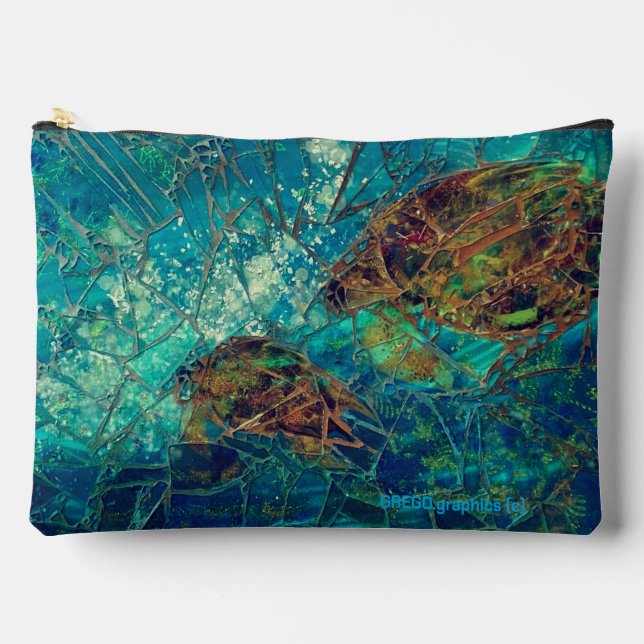 Bolsito Accesorio Grande Mosaic Lg Zipned_Bag Turtles Acceso Indio (Anverso)