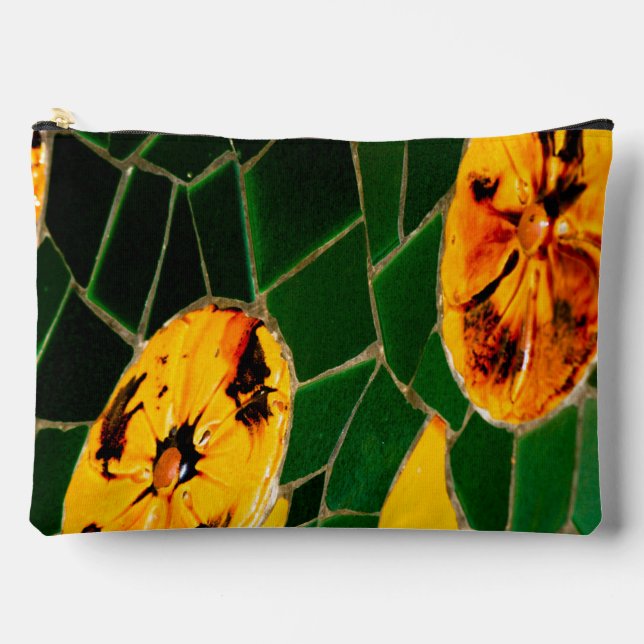 Bolsito Accesorio Grande Mosaico español verde y amarillo (Anverso)