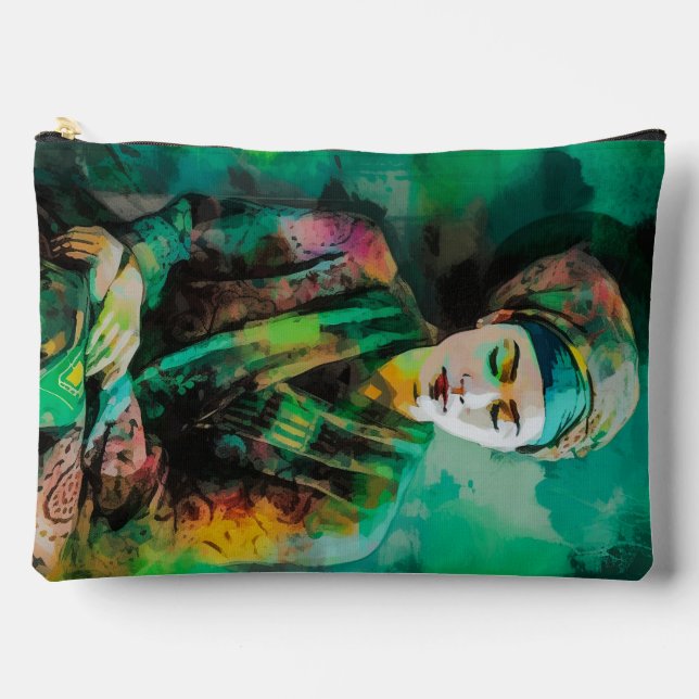 Bolsito Accesorio Grande Mujer en verde (Anverso)