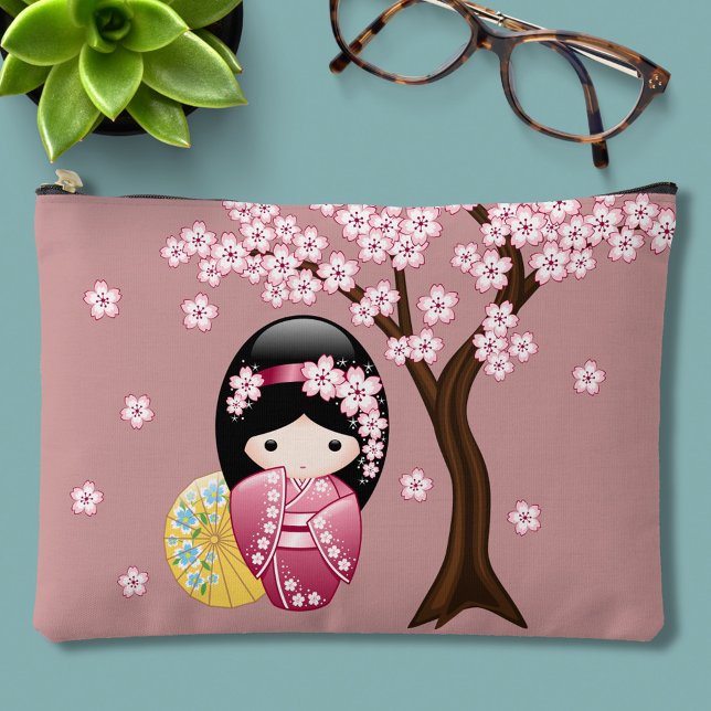 Bolsito Accesorio Grande Muñeca Kokeshi de primavera - rosa geisha japonés  (Subido por el creador)