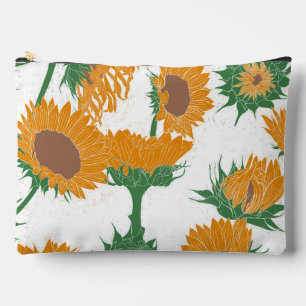 Bolsito Accesorio Grande Naranja de girasol de impresión de bloques de made