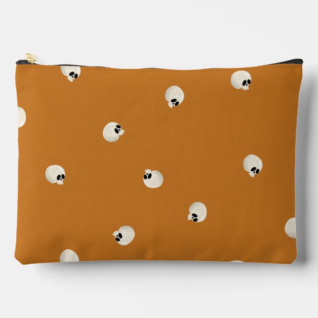 Bolsito Accesorio Grande Naranja Random Cute Kawaii Skull Dots (Anverso)