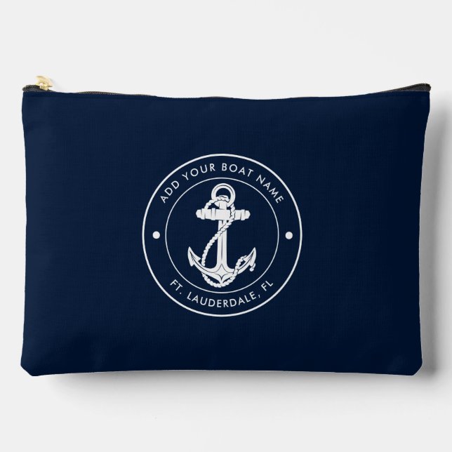 Bolsito Accesorio Grande Nautical Boat Anchor and Name Custom Cruise (Anverso)