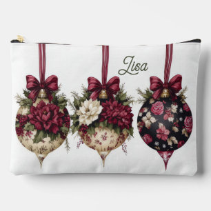 Bolsito Accesorio Grande navidades coloridos baubles con flores