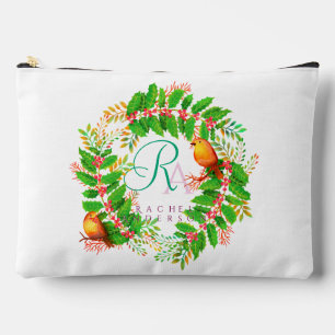 Bolsito Accesorio Grande Navidades Wreath Monograma Blanco