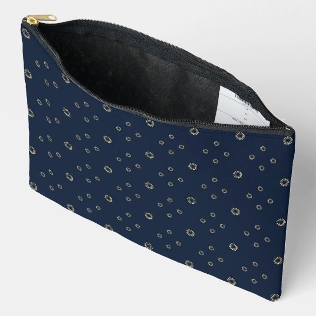 Bolsito Accesorio Grande Navy | Golden Zinnia Sun (Abierto)