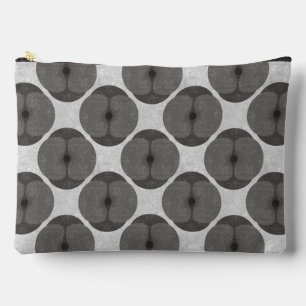 Bolsito Accesorio Grande Negra Minimalista amapola texturizada floral negro