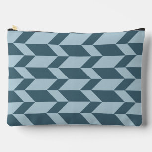 Bolsito Accesorio Grande Negrita Dos Tono Flecha Chevron Tono Azul Tono