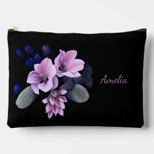 Bolsito Accesorio Grande Negro Elegante Y Aburrido Con Flores