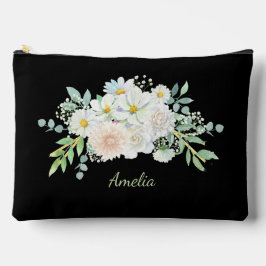 Bolsito Accesorio Grande Negro Elegante Y Aburrido Con Flores