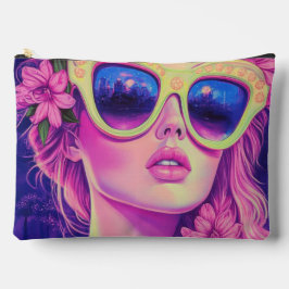 Bolsito Accesorio Grande Neon Dream Chica con gafas de sol florales