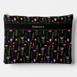 Bolsito Accesorio Grande Neon Wildflowers, monograma personalizado