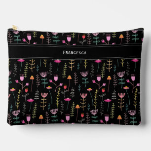 Bolsito Accesorio Grande Neon Wildflowers, monograma personalizado