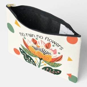 Bolsito Accesorio Grande No hay lluvia, no hay flores, cita inspiradora