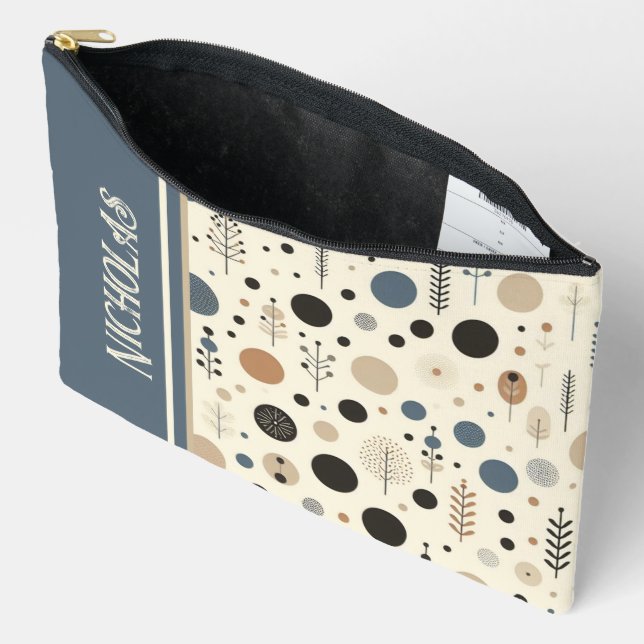 Bolsito Accesorio Grande Nombre personalizado abstracto de Woodland (Abierto)