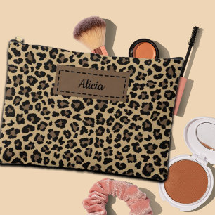 Bolsito Accesorio Grande Nombre personalizado de impresión de leopardo de m