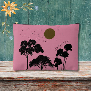 Bolsito Accesorio Grande Nombre personalizado de las siluetas del árbol de