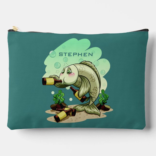 Bolsito Accesorio Grande Nombre personalizado del pescado que bebe (Anverso)