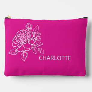 Bolsito Accesorio Grande Nombre personalizado floral de rosas