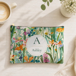 Bolsito Accesorio Grande Nombre Personalizado Floral Elegante