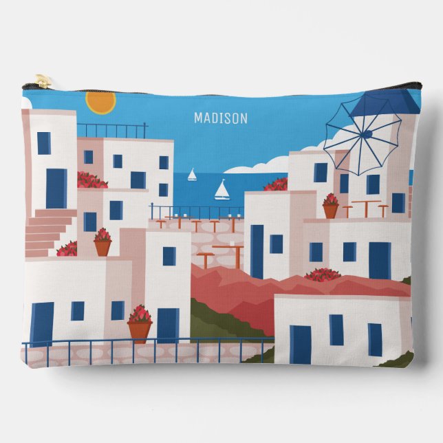 Bolsito Accesorio Grande Nombre personalizado Mykonos Grecia (Anverso)
