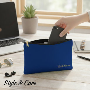 Bolsito Accesorio Grande Nombre Personalizado Pequeño Multi Propósito Azul