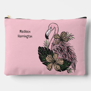Bolsito Accesorio Grande Nombre y color personalizados Flamingo rosa