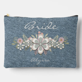 Bolsito Accesorio Grande Novia verde-blanca de la flor Retro 70