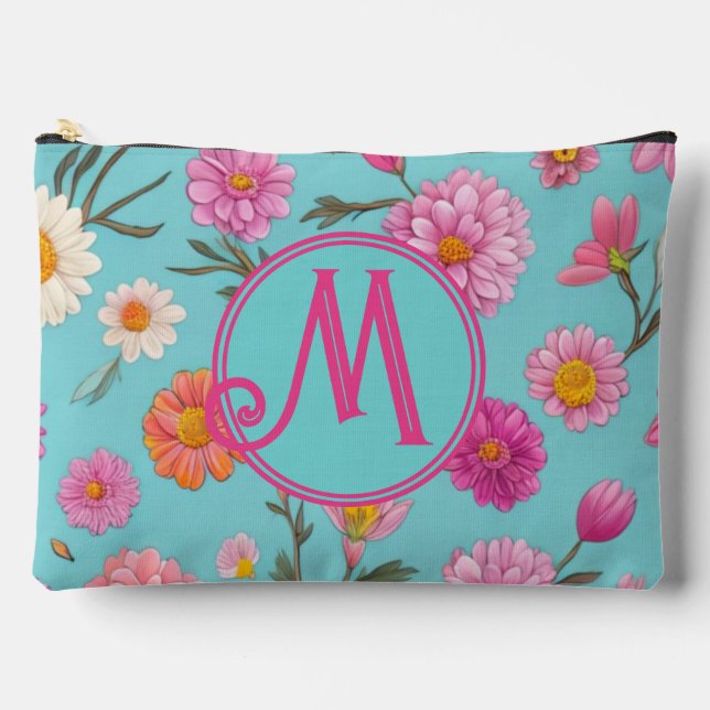 Bolsito Accesorio Grande Núcleo de la cabaña Flores blancas florales (Anverso)