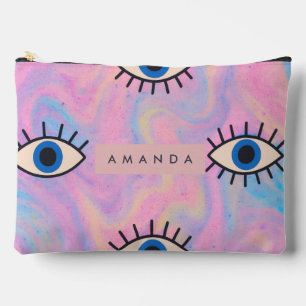 Bolsito Accesorio Grande Ojo Malo Azul Personalizado Pop Art sobre Remolino
