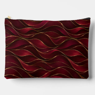 Bolsito Accesorio Grande Olas de mármol rojo burgundy elegante con acento d