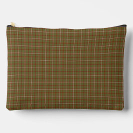 Bolsito Accesorio Grande Olive Burgundy Plaid Classic Pattern Rustic