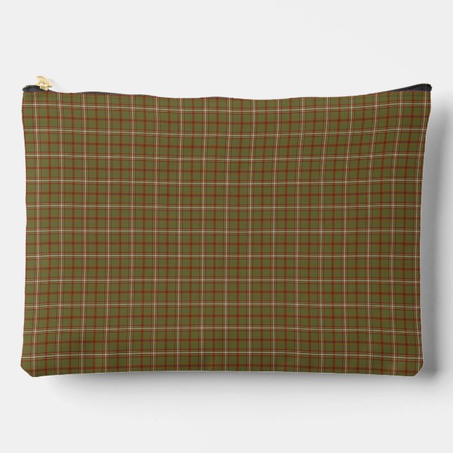 Bolsito Accesorio Grande Olive Burgundy Plaid Classic Pattern Rustic (Anverso)