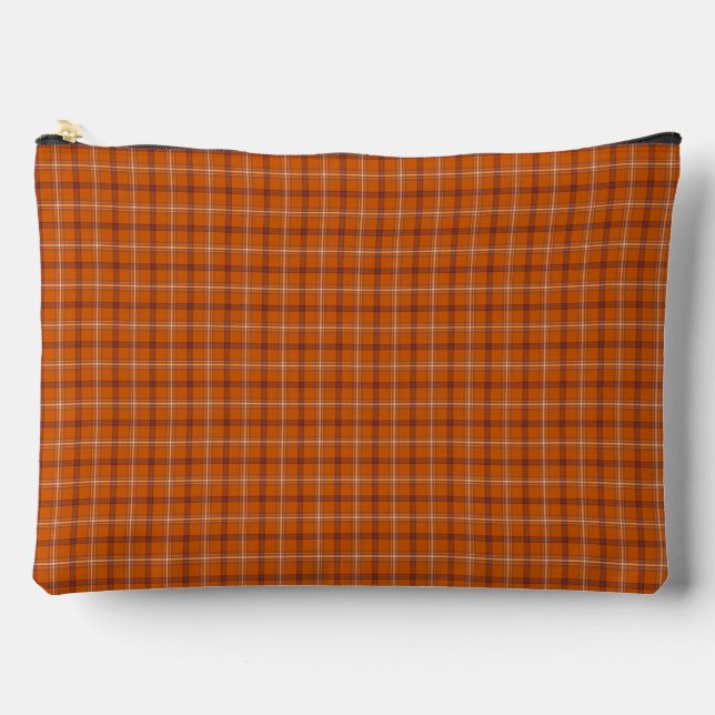 Bolsito Accesorio Grande Orange Burgundy Plaid Classic Pattern (Anverso)