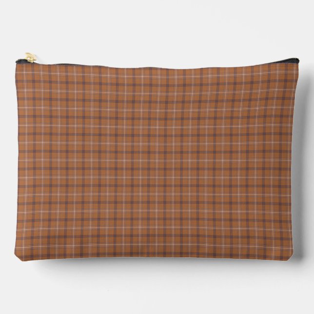 Bolsito Accesorio Grande Orange Gray Plaid Classic Pattern Retro (Anverso)