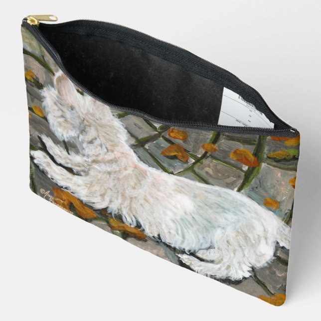 Bolsito Accesorio Grande Otoño deja a Westie en patio (Abierto)