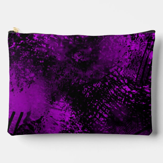 Bolsito Accesorio Grande Paint Splatt Hatching Efecto Purple & Black (Anverso)